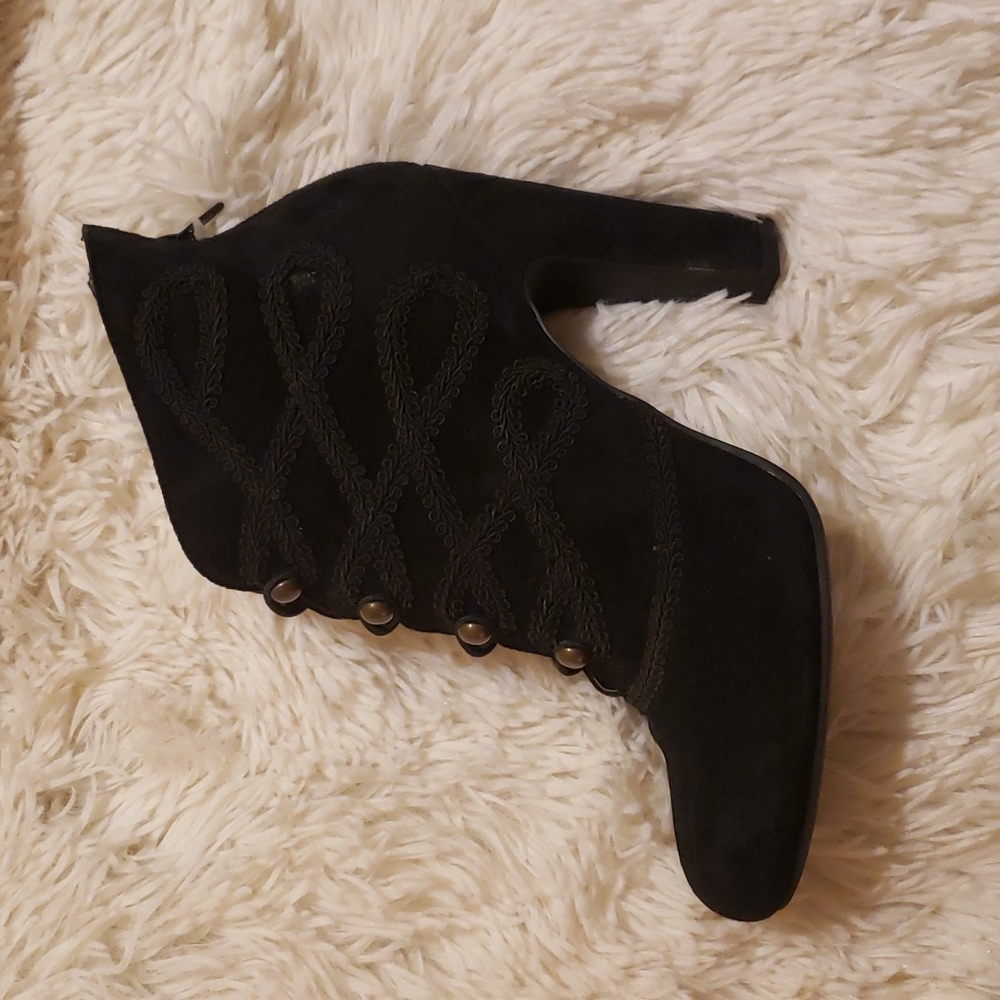 NEW womens black suede bootie